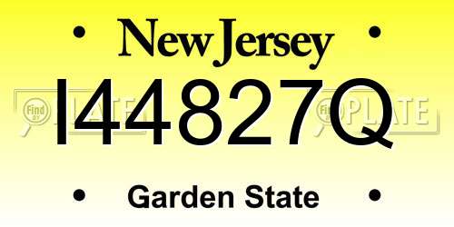 I44827Q New Jersey License Plate