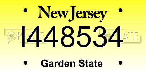I448534 New Jersey License Plate