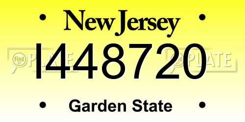 I448720 New Jersey License Plate