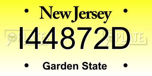 I44872D New Jersey License Plate