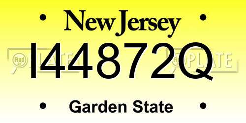 I44872Q New Jersey License Plate