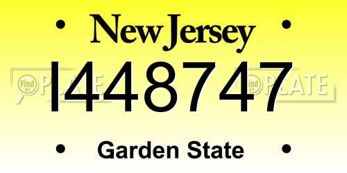 I448747 New Jersey License Plate