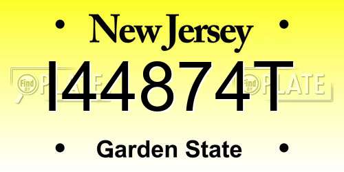 I44874T New Jersey License Plate