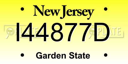 I44877D New Jersey License Plate