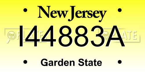 I44883A New Jersey License Plate