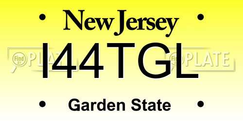 I44TGL New Jersey License Plate