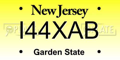 I44XAB New Jersey License Plate