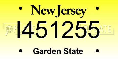 I451255 New Jersey License Plate