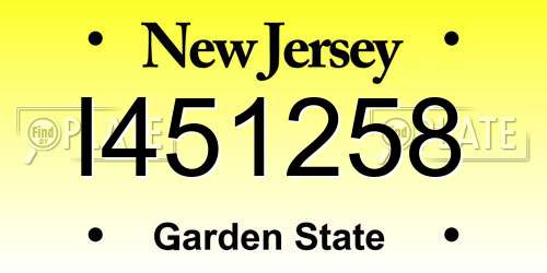 I451258 New Jersey License Plate