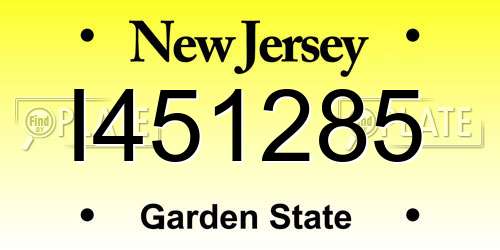 I451285 New Jersey License Plate