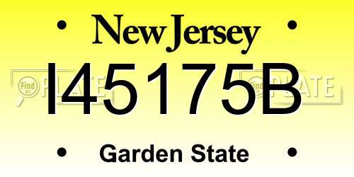 I45175B New Jersey License Plate