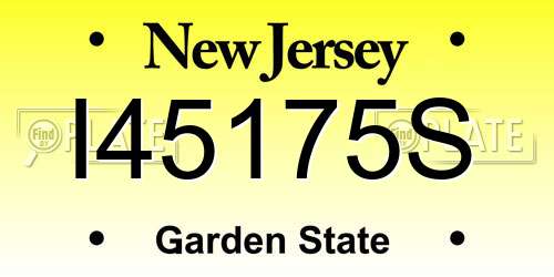 I45175S New Jersey License Plate