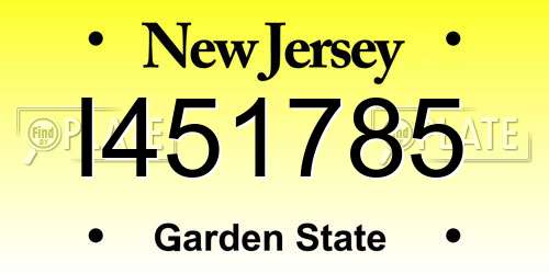 I451785 New Jersey License Plate