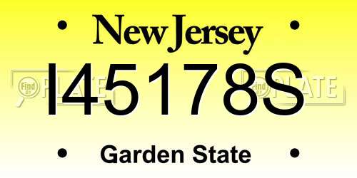 I45178S New Jersey License Plate