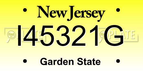 I45321G New Jersey License Plate