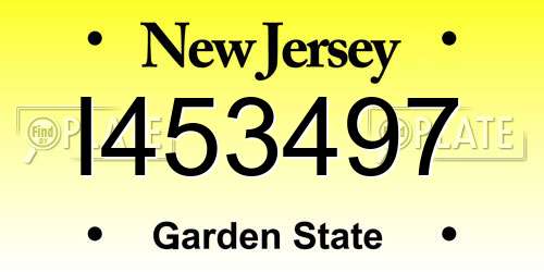 I453497 New Jersey License Plate