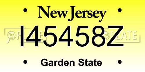 I45458Z New Jersey License Plate