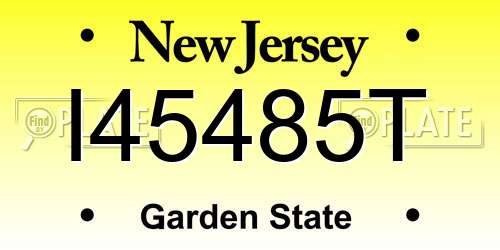 I45485T New Jersey License Plate