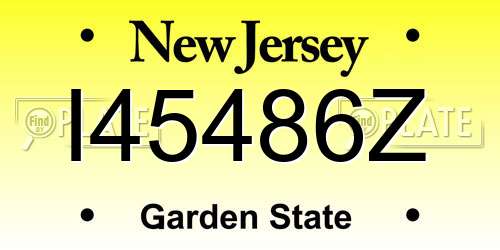 I45486Z New Jersey License Plate