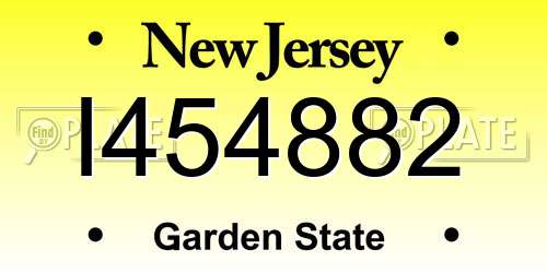 I454882 New Jersey License Plate