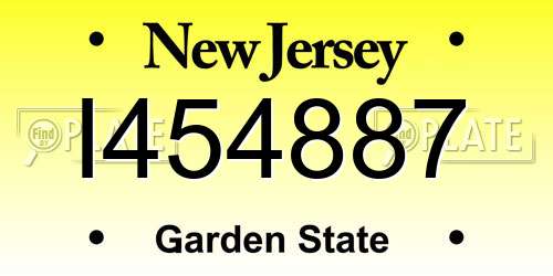 I454887 New Jersey License Plate