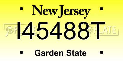 I45488T New Jersey License Plate
