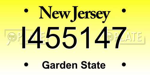 I455147 New Jersey License Plate