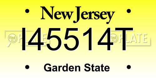 I45514T New Jersey License Plate