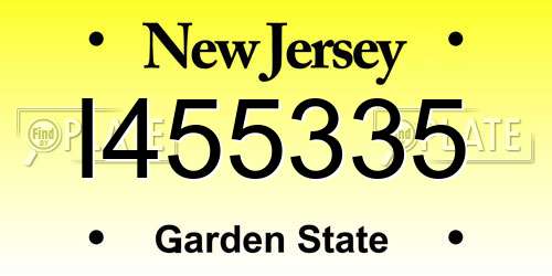 I455335 New Jersey License Plate