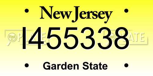 I455338 New Jersey License Plate