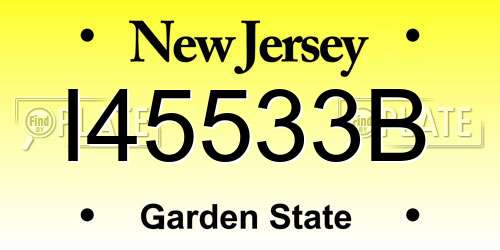 I45533B New Jersey License Plate