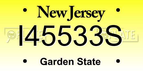 I45533S New Jersey License Plate