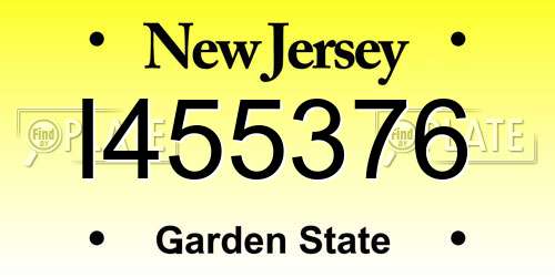 I455376 New Jersey License Plate