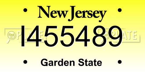 I455489 New Jersey License Plate