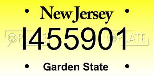I455901 New Jersey License Plate