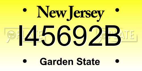 I45692B New Jersey License Plate