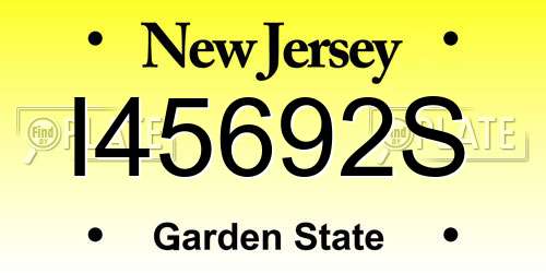I45692S New Jersey License Plate