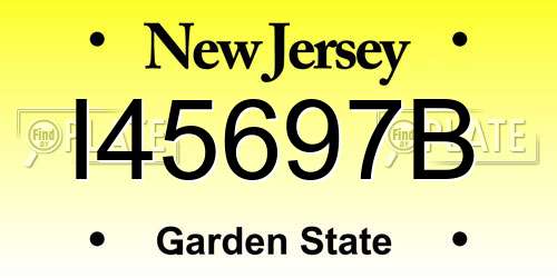 I45697B New Jersey License Plate