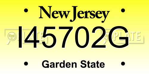 I45702G New Jersey License Plate