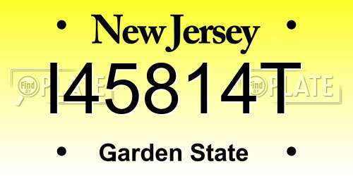I45814T New Jersey License Plate
