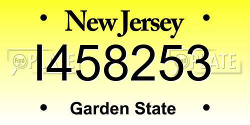I458253 New Jersey License Plate