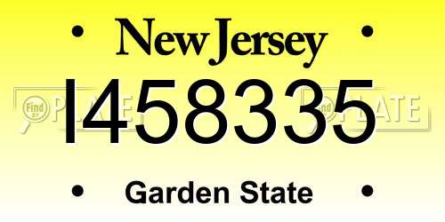 I458335 New Jersey License Plate