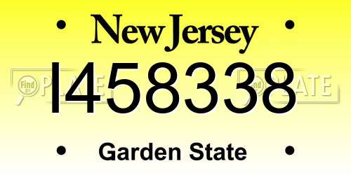 I458338 New Jersey License Plate