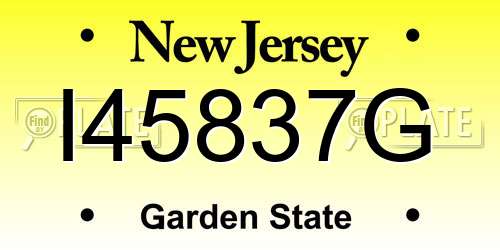 I45837G New Jersey License Plate