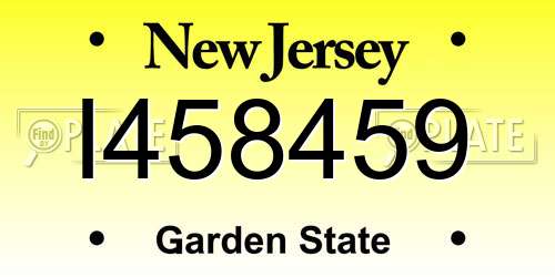 I458459 New Jersey License Plate