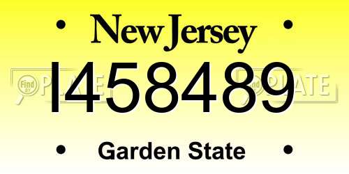 I458489 New Jersey License Plate