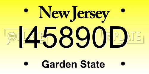 I45890D New Jersey License Plate