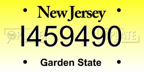 I459490 New Jersey License Plate