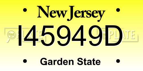 I45949D New Jersey License Plate