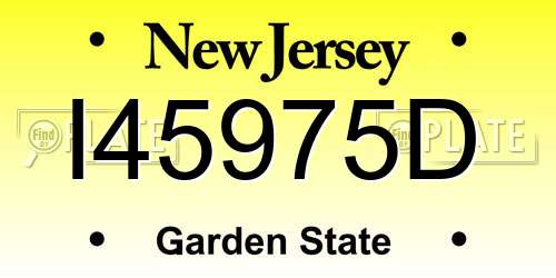 I45975D New Jersey License Plate